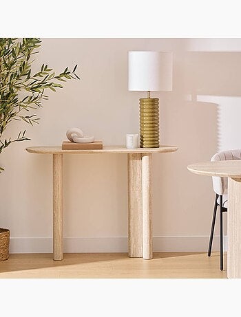 Lampe à poser céramique abat-jour lin VINUS