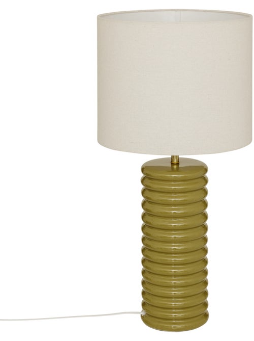 Lampe à poser céramique abat-jour lin VINUS - Kiabi Lampe à poser céramique abat-jour lin VINUS - Kiabi