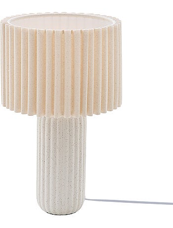 Lampe à poser céramique abat-jour plissé KENAN