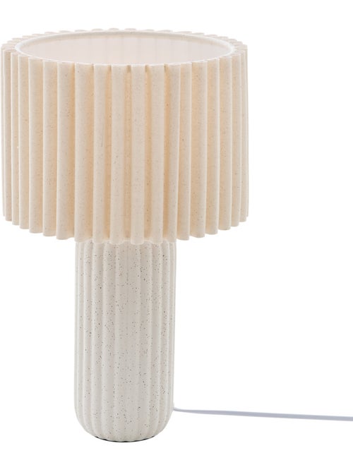 Lampe à poser céramique abat-jour plissé KENAN - Kiabi Lampe à poser céramique abat-jour plissé KENAN - Kiabi