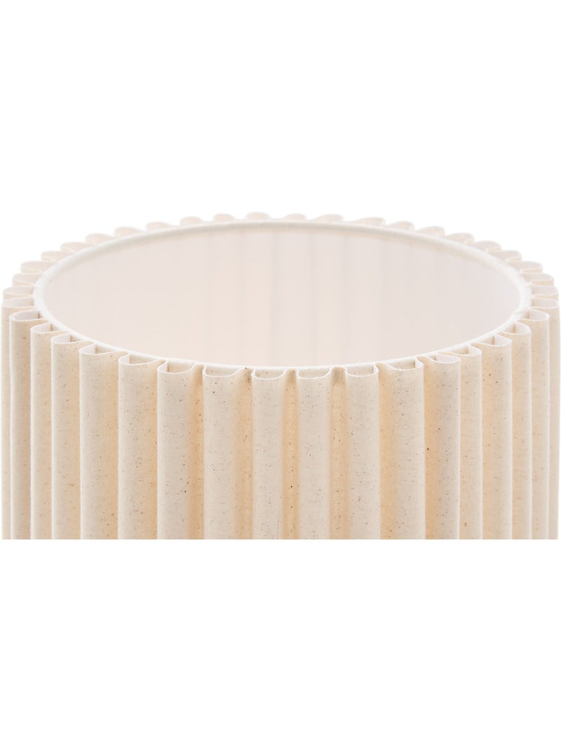 Lampe à poser céramique abat-jour plissé KENAN Beige - Kiabi
