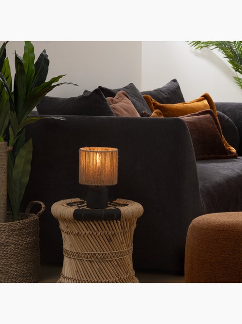 Lampe à poser céramique et chanvre KOBY - Kiabi