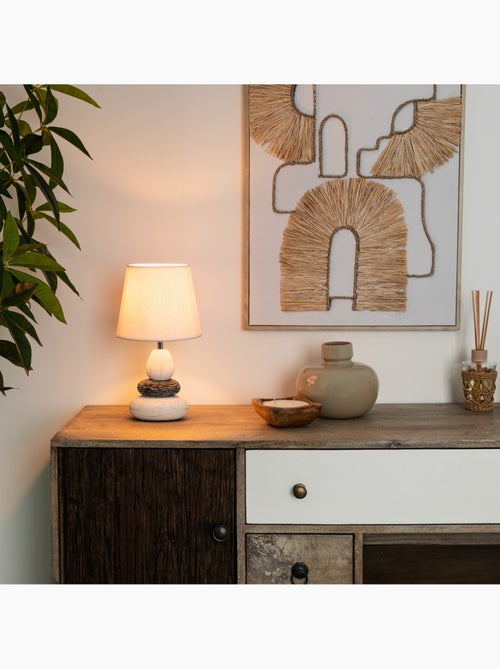 Lampe à poser céramique galets empilés CLARY - Kiabi