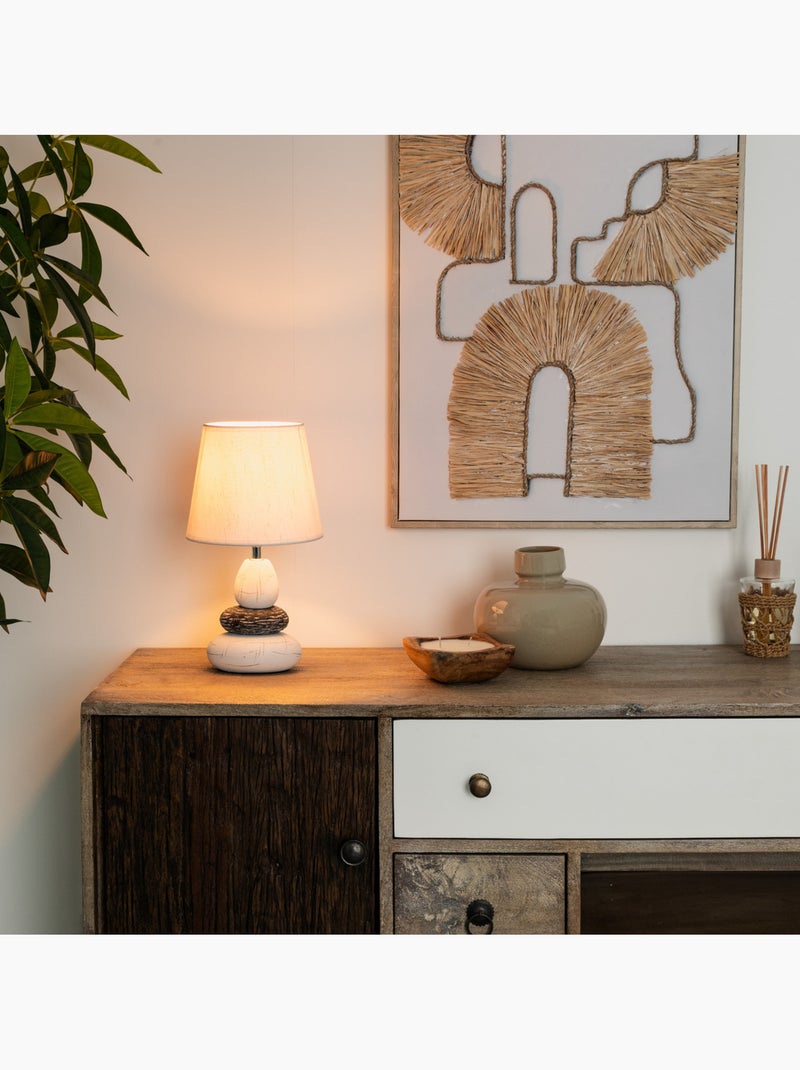Lampe à poser céramique galets empilés clary Blanc - Kiabi