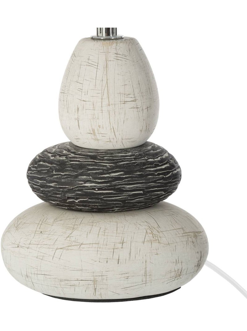 Lampe à poser céramique galets empilés clary Blanc - Kiabi