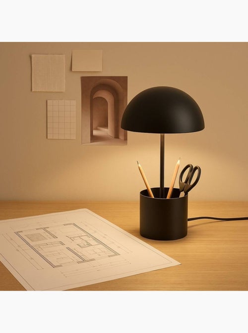 Lampe à poser champignon en métal noir 37cm - Kiabi