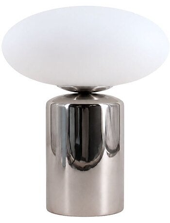Lampe à poser chrome en céramique et verre 31cm
