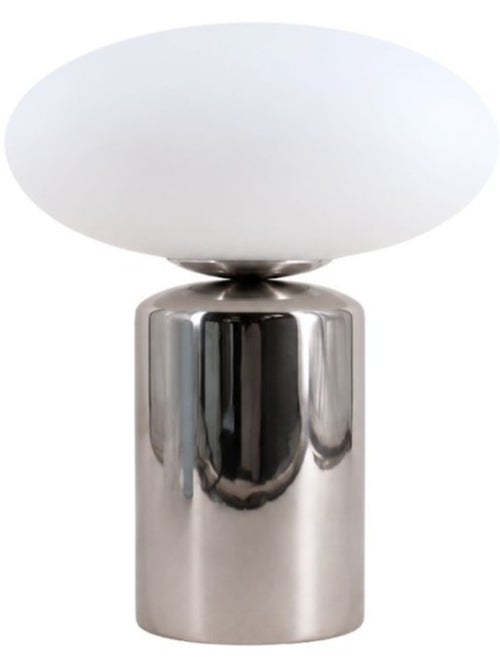 Lampe à poser chrome en céramique et verre 31cm - Kiabi Lampe à poser chrome en céramique et verre 31cm - Kiabi