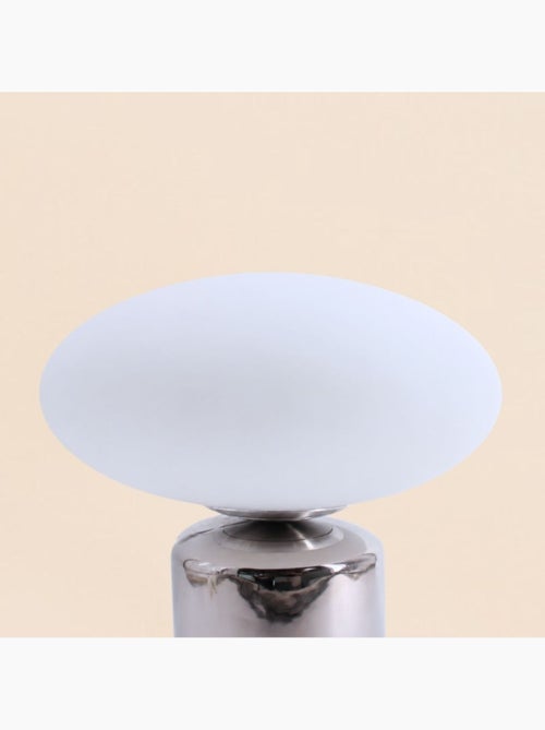 Lampe à poser chrome en céramique et verre 31cm - Kiabi Lampe à poser chrome en céramique et verre 31cm - Kiabi