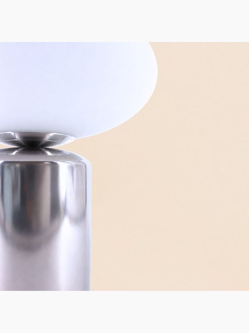 Lampe à poser chrome en céramique et verre 31cm Gris - Kiabi