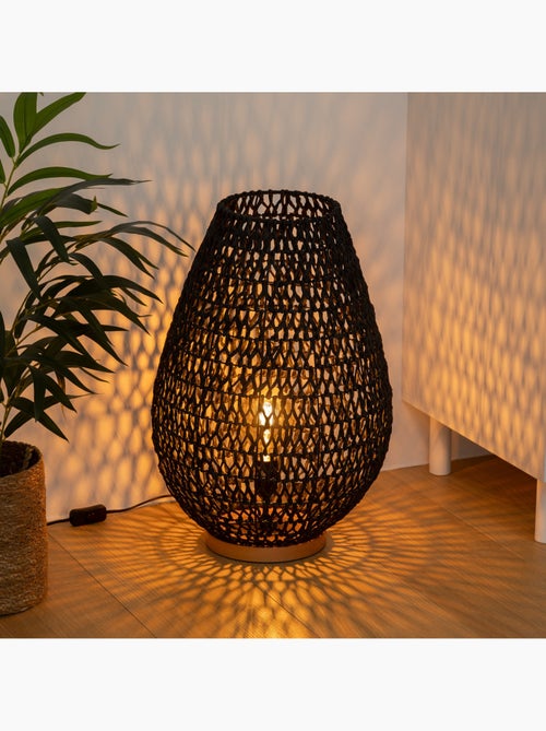 Lampe à poser corde tressée bois de hêtre ETEL - Kiabi Lampe à poser corde tressée bois de hêtre ETEL - Kiabi