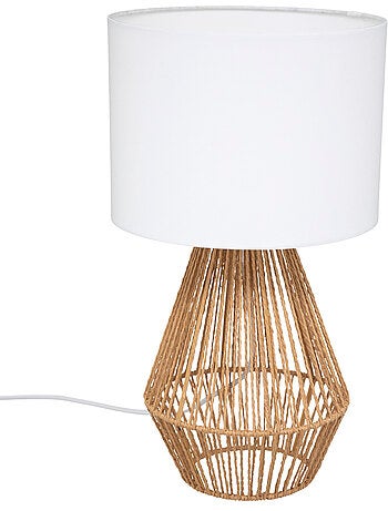 Lampe à poser cylindrique coton LILA