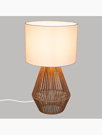 Lampe à poser cylindrique coton LILA
