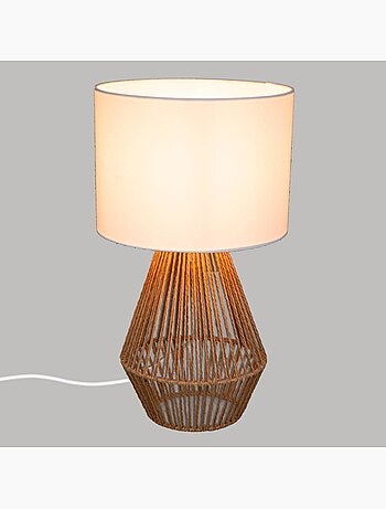 Lampe à poser cylindrique coton lila