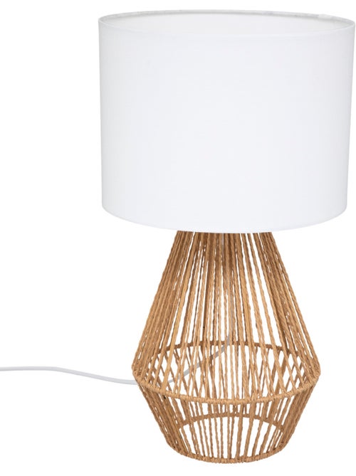 Lampe à poser cylindrique coton LILA - Kiabi Lampe à poser cylindrique coton LILA - Kiabi
