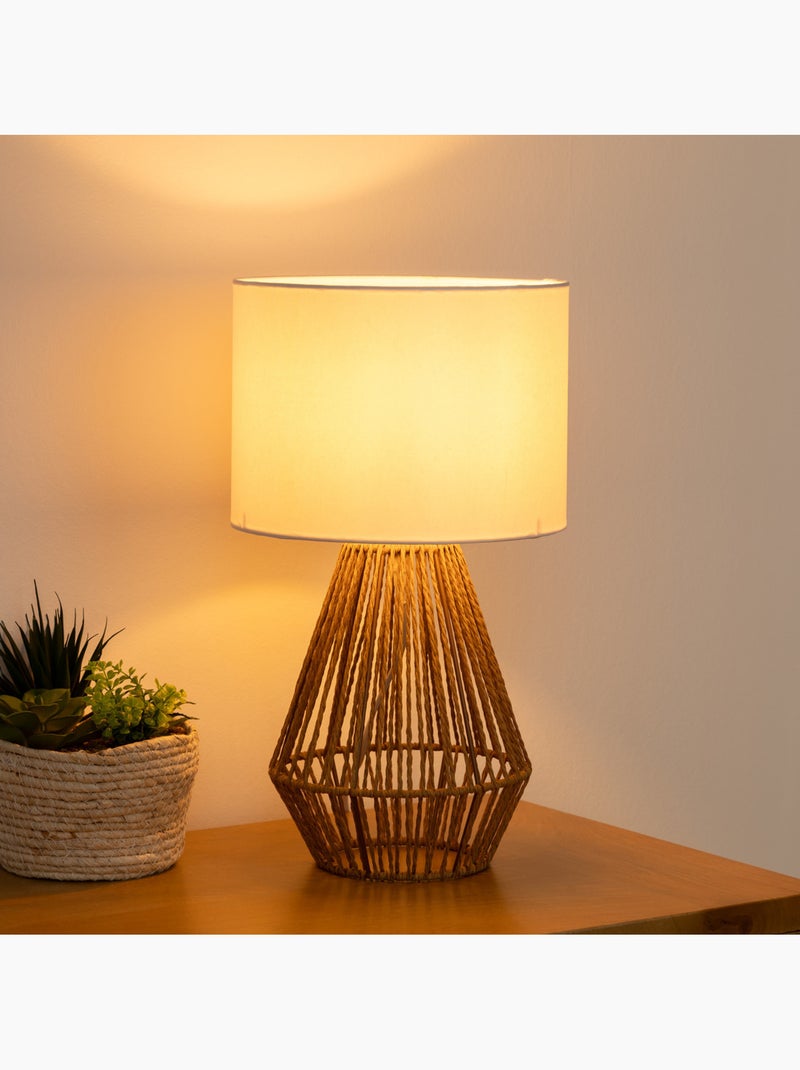 Lampe à poser cylindrique coton LILA Beige - Kiabi