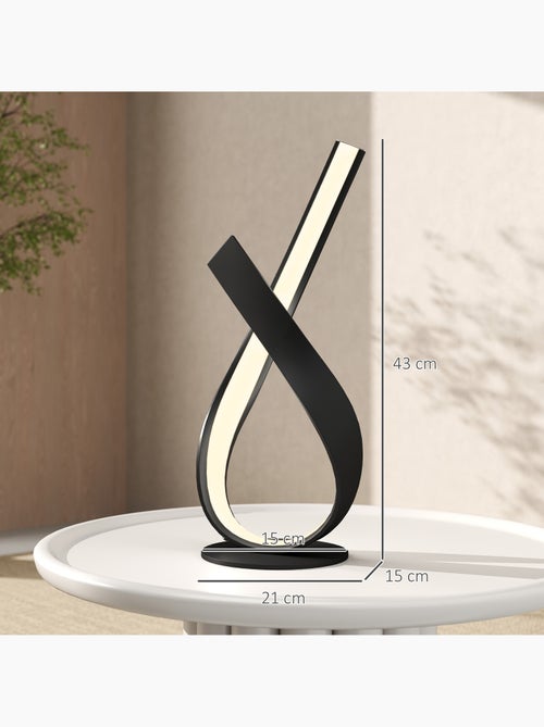 Lampe à poser design contemporain spirale alu. Noir led blanc chaud - Kiabi Lampe à poser design contemporain spirale alu. Noir led blanc chaud - Kiabi
