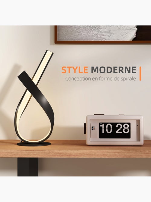 Lampe à poser design contemporain spirale alu. Noir led blanc chaud - Kiabi Lampe à poser design contemporain spirale alu. Noir led blanc chaud - Kiabi