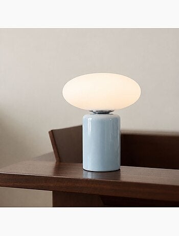 Lampe à poser design en céramique et verre 31cm