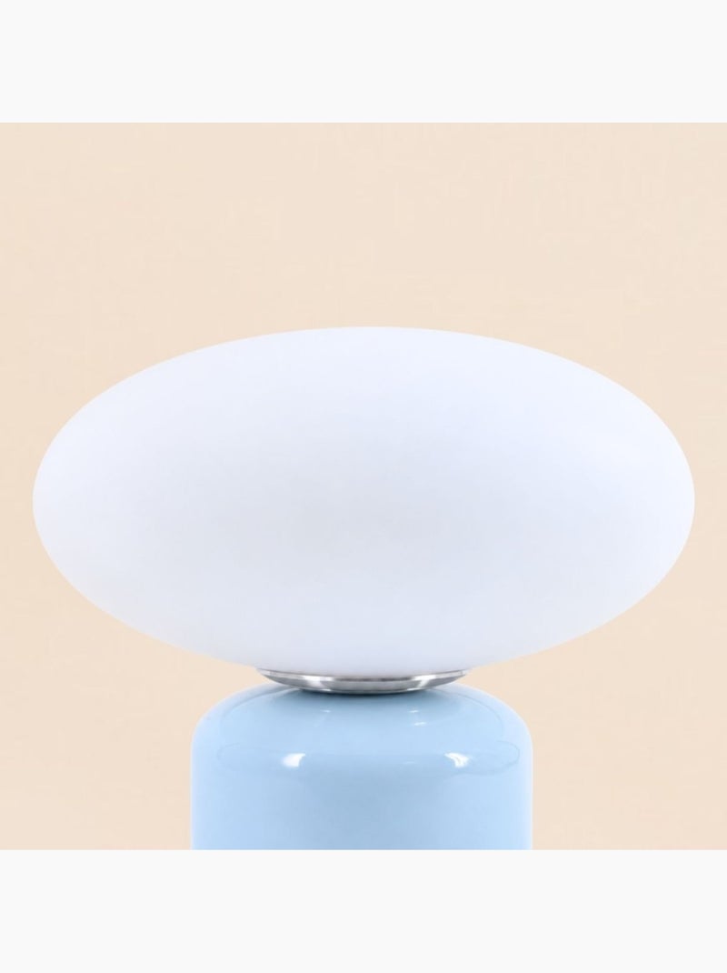 Lampe à poser design en céramique et verre 31cm Bleu - Kiabi