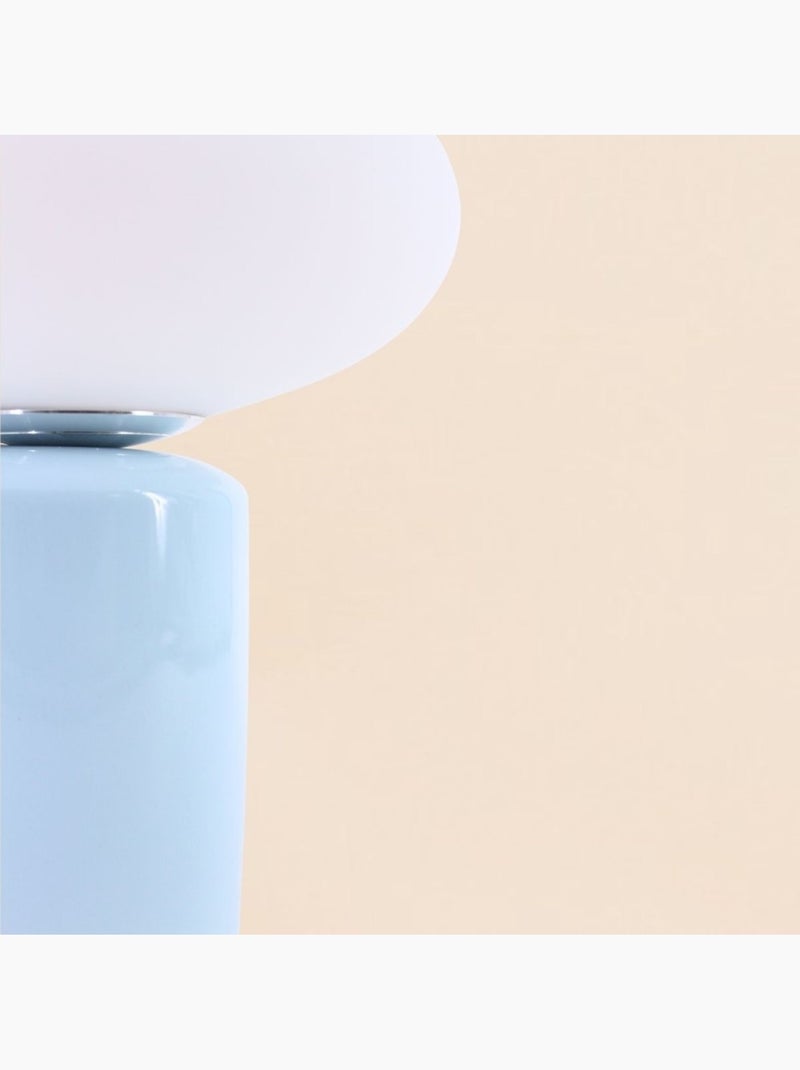 Lampe à poser design en céramique et verre 31cm Bleu - Kiabi