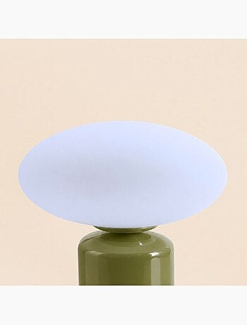 Lampe à poser design en céramique et verre 31cm