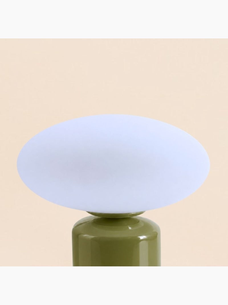 Lampe à poser design en céramique et verre 31cm Vert - Kiabi