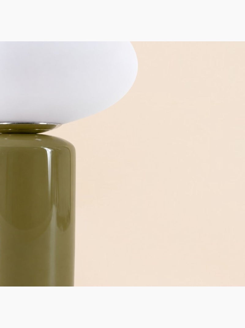 Lampe à poser design en céramique et verre 31cm Vert - Kiabi