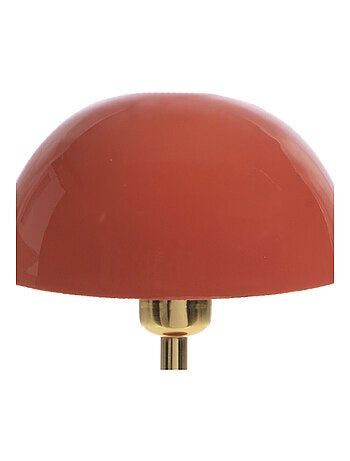 Lampe à poser design tige dorée & abat-jour terracotta