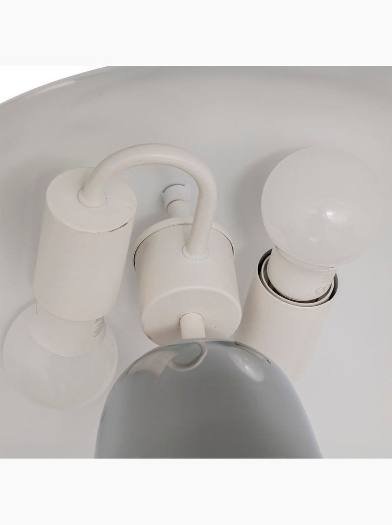 Lampe à poser en acier 2 douilles OMIA Argent - Kiabi