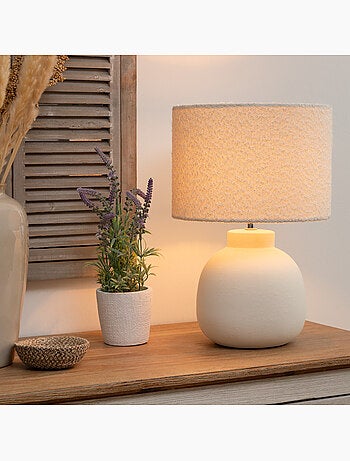 Lampe à poser en acier abat-jour bouclette LALI