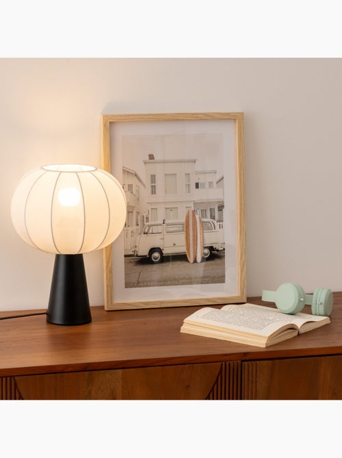 Lampe à poser en acier abat-jour en coton TOBIE - Kiabi