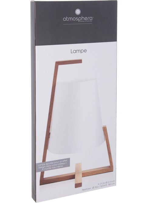 Lampe à poser en bambou abat-jour papier GONG - Kiabi Lampe à poser en bambou abat-jour papier GONG - Kiabi
