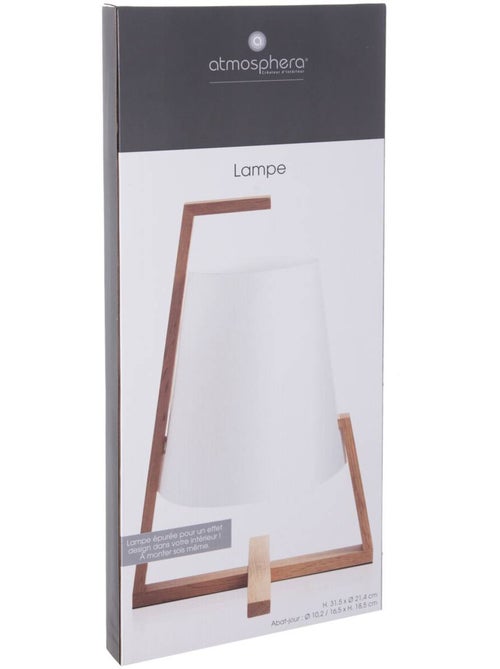 Lampe à poser en bambou abat-jour papier GONG - Kiabi