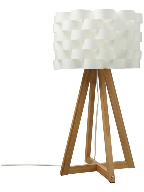 Lampe à poser en bambou et papier MOKI - Kiabi