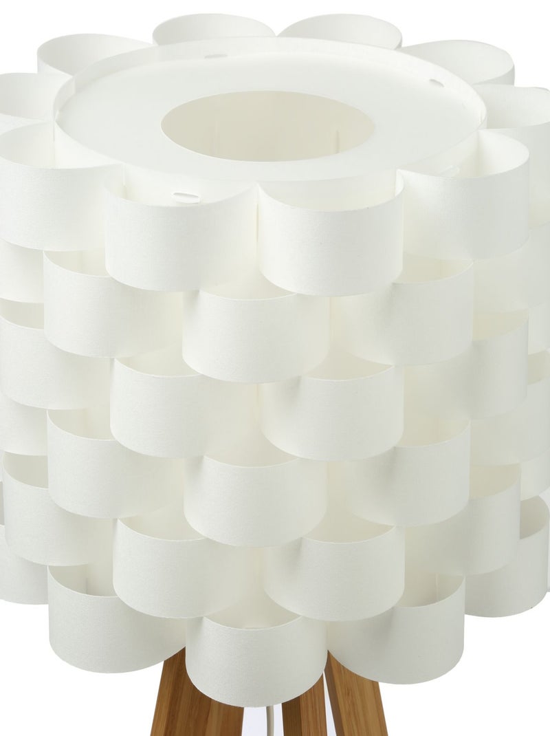 Lampe à poser en bambou et papier MOKI Blanc - Kiabi