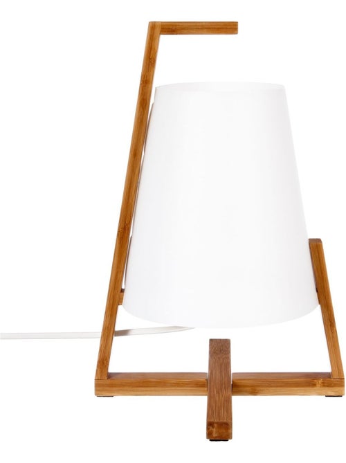 Lampe à poser en bambou luminaire design GONG - Kiabi Lampe à poser en bambou luminaire design GONG - Kiabi