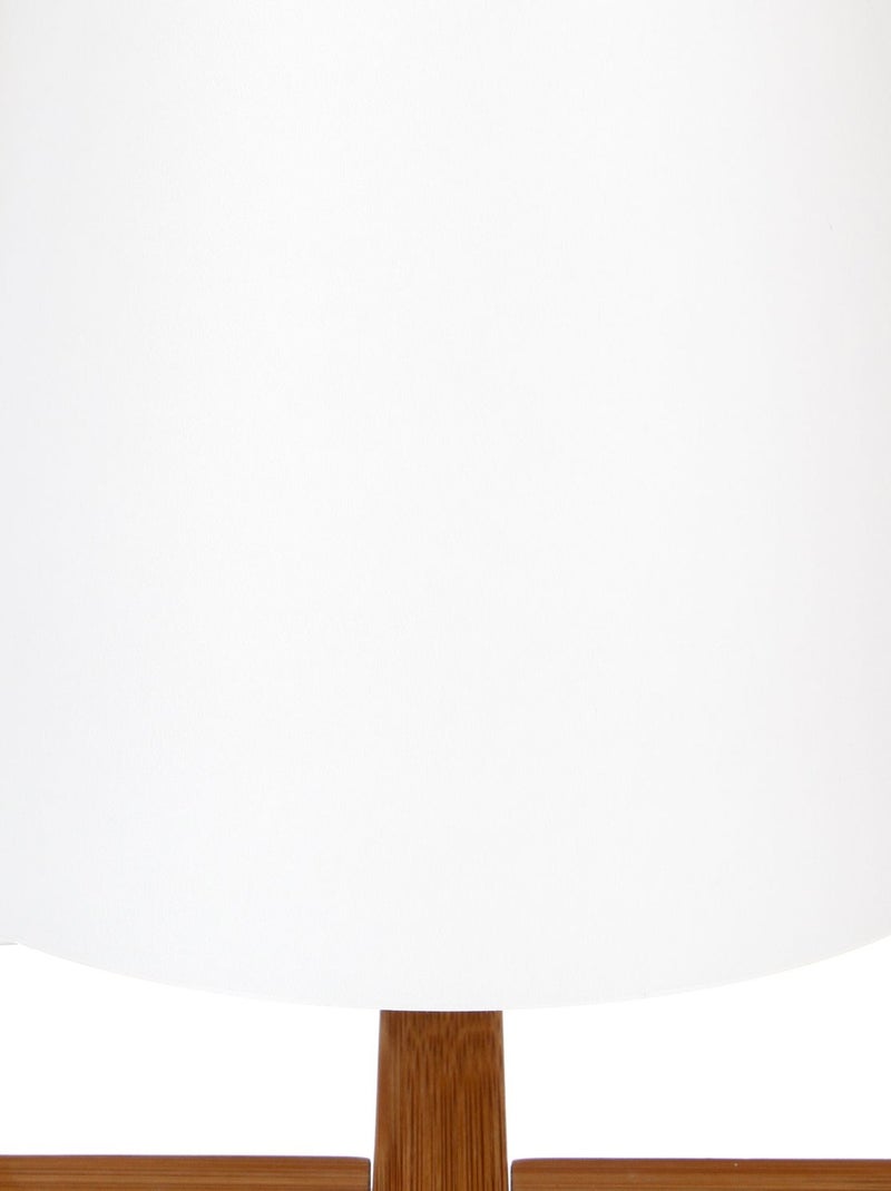 Lampe à poser en bambou luminaire design GONG Blanc - Kiabi