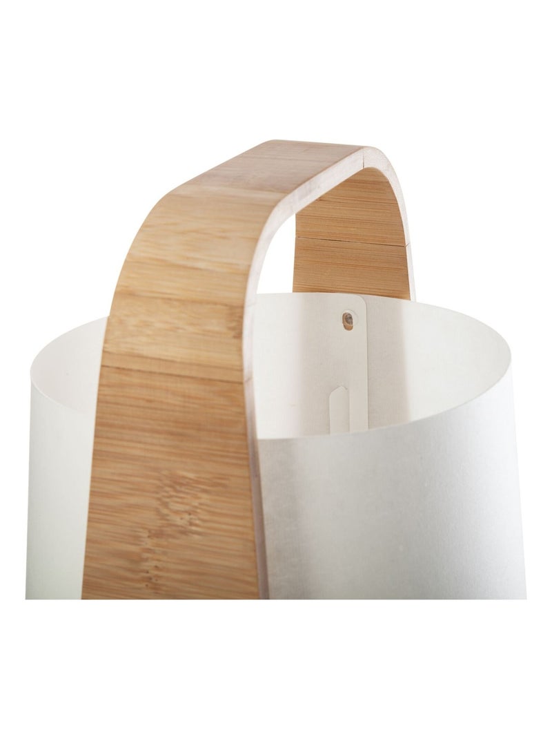 Lampe à poser en bambou REX Blanc - Kiabi