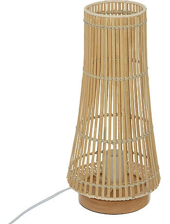 Lampe à poser en bambou, rotin et bois de hêtre MAHE