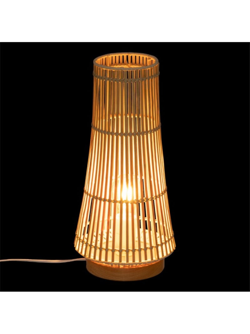 Lampe à poser en bambou, rotin et bois de hêtre MAHE Beige - Kiabi