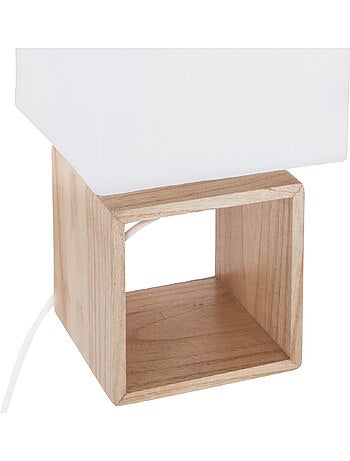 Lampe à poser en bois abat-jour en coton POJO