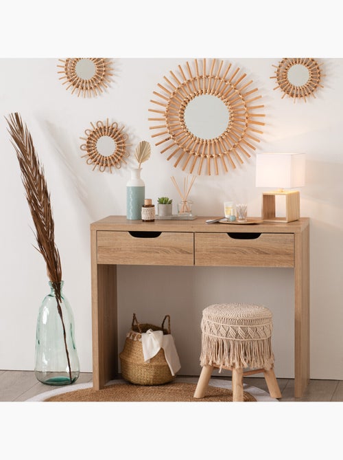 Lampe à poser en bois abat-jour en coton POJO - Kiabi