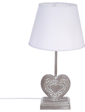 Lampe à poser en bois abat-jour en lin PRATI