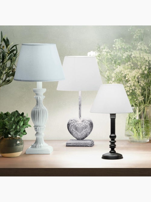 Lampe à poser en bois abat-jour en lin PRATI - Kiabi Lampe à poser en bois abat-jour en lin PRATI - Kiabi