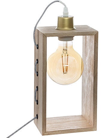 Lampe à poser en bois de paulownia IWATA