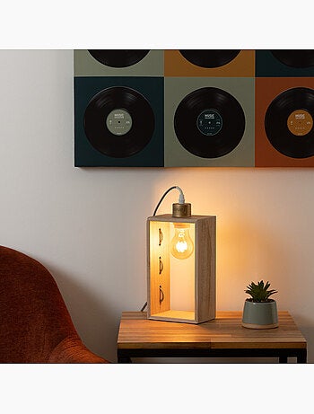 Lampe à poser en bois de paulownia IWATA