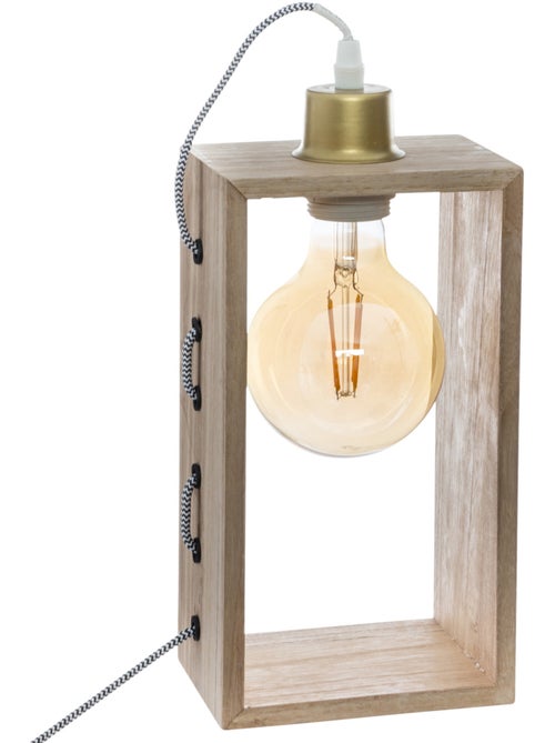 Lampe à poser en bois de paulownia IWATA - Kiabi Lampe à poser en bois de paulownia IWATA - Kiabi