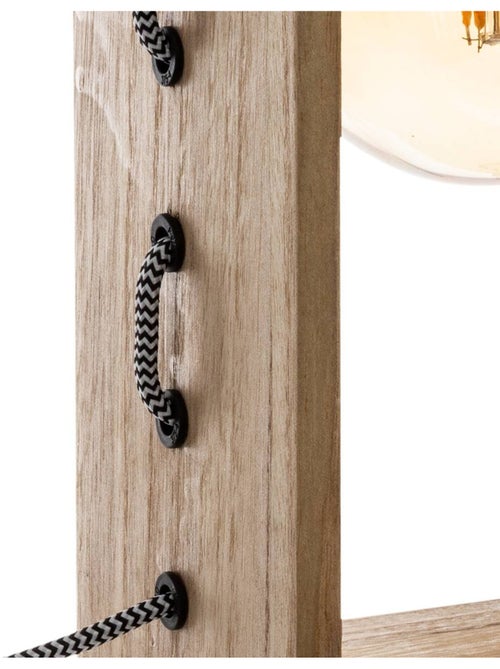 Lampe à poser en bois de paulownia IWATA - Kiabi