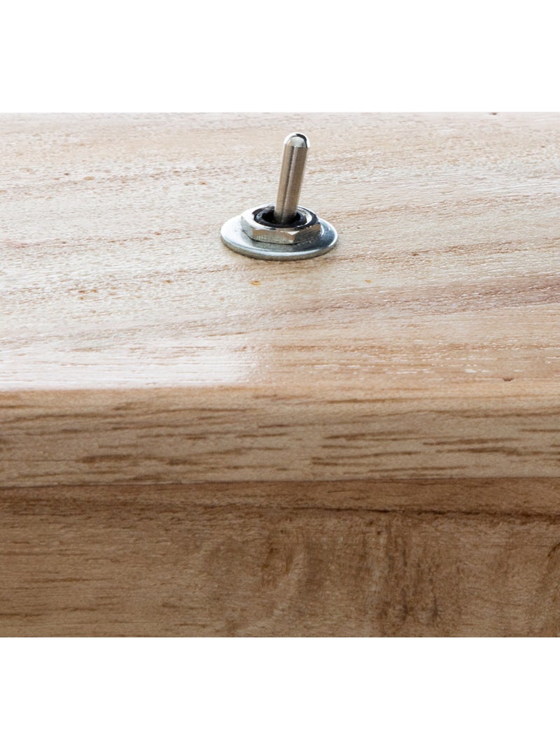 Lampe à poser en bois de paulownia TIBU Beige - Kiabi